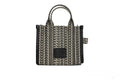 Marc Jacobs The Monogram Beige Mini Tote Woven Jacquard Canvas Crossbody Handbag