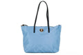Versace Portuna Medusa Medium Cornflower Blue Nylon Leather Tote Bag Purse