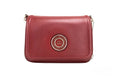 Marc Jacobs Medium Metal Signet Syrah Smooth Leather Flap Crossbody Purse Bag