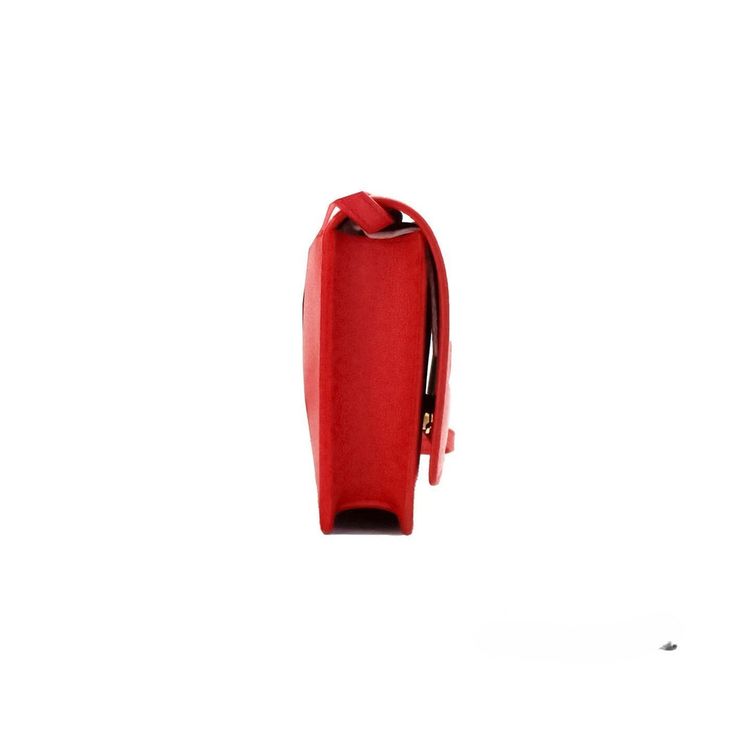 Burberry Hampshire Small Red Embossed Logo Smooth Leather Crossbody Bag