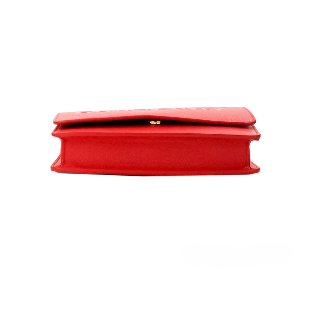 Burberry Hampshire Small Red Embossed Logo Smooth Leather Crossbody Bag