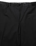 Dolce & Gabbana Black Wool Tapered Leg Dress Trouser Pants