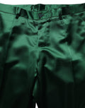 Dolce & Gabbana Dark Green Tapered Leg Dress Trouser Pants