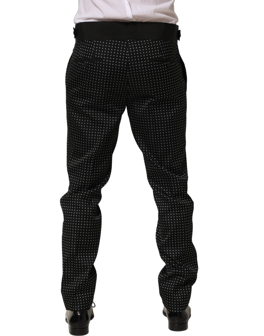 Dolce & Gabbana Black Polka Dot Cotton Dress Trouser Pants