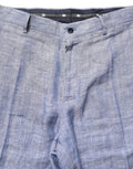 Dolce & Gabbana Light Blue Linen Straight Dress Trouser Pants