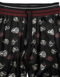 Dolce & Gabbana Pants Black Ring Print Silk Jogging Trousers