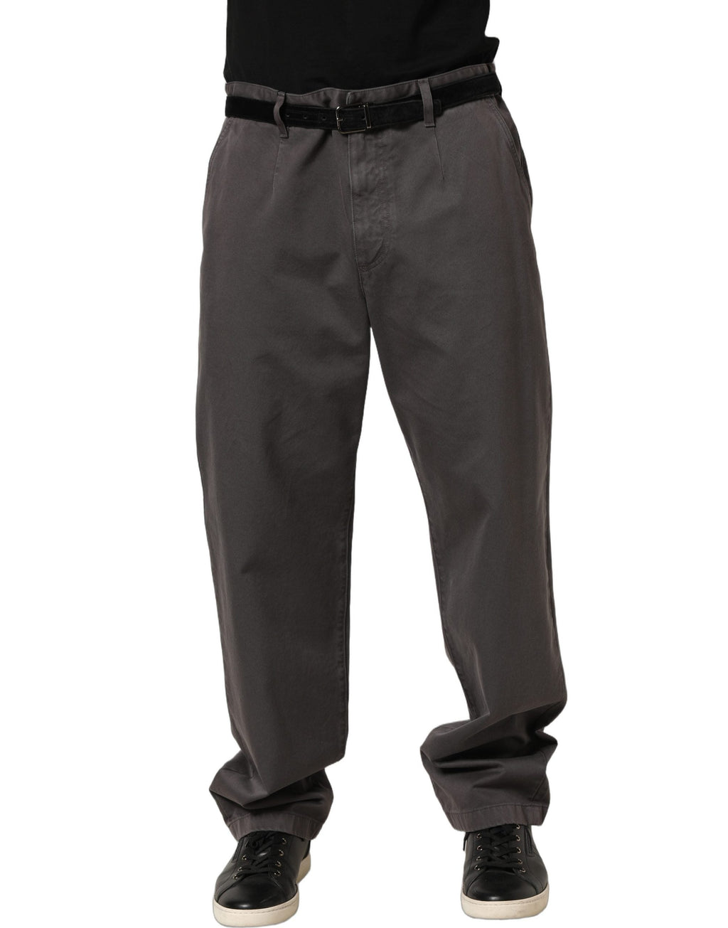 Dolce & Gabbana Dark Gray MidWaist Straight Men Trouser Pants