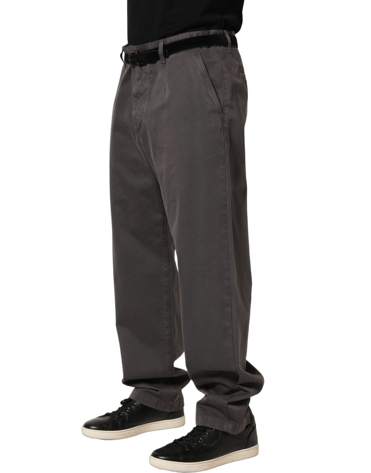 Dolce & Gabbana Dark Gray MidWaist Straight Men Trouser Pants