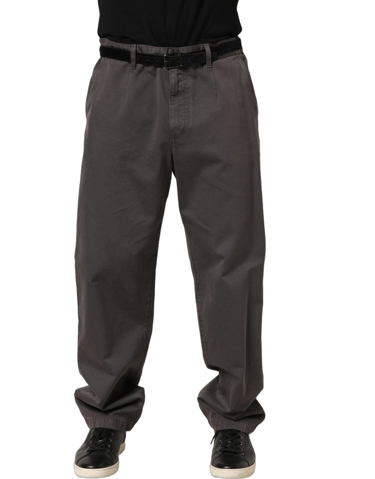 Dolce & Gabbana Dark Gray MidWaist Straight Men Trouser Pants