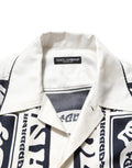 Dolce & Gabbana Black White Logo Bandana Short Sleeves Shirt