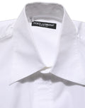 Dolce & Gabbana White Cotton Sleeveless Formal Dress Shirt