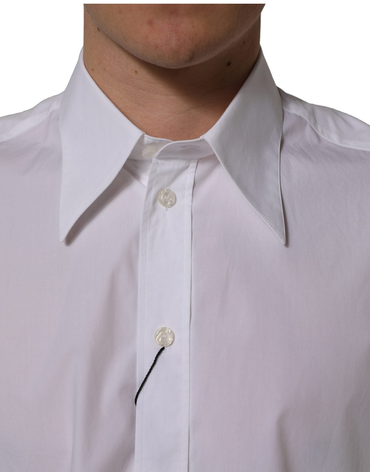 Dolce & Gabbana White Cotton Sleeveless Formal Dress Shirt
