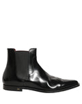 Dolce & Gabbana Black Chelsea Slip On Men Ankle Boots Shoes