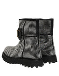 Dolce & Gabbana Black Crystal Embellished Short Boots Shoes