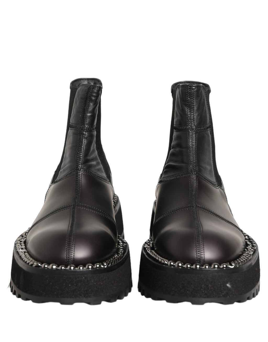 Dolce & Gabbana Black Chelsea Boots Leather Slip On Men Shoes