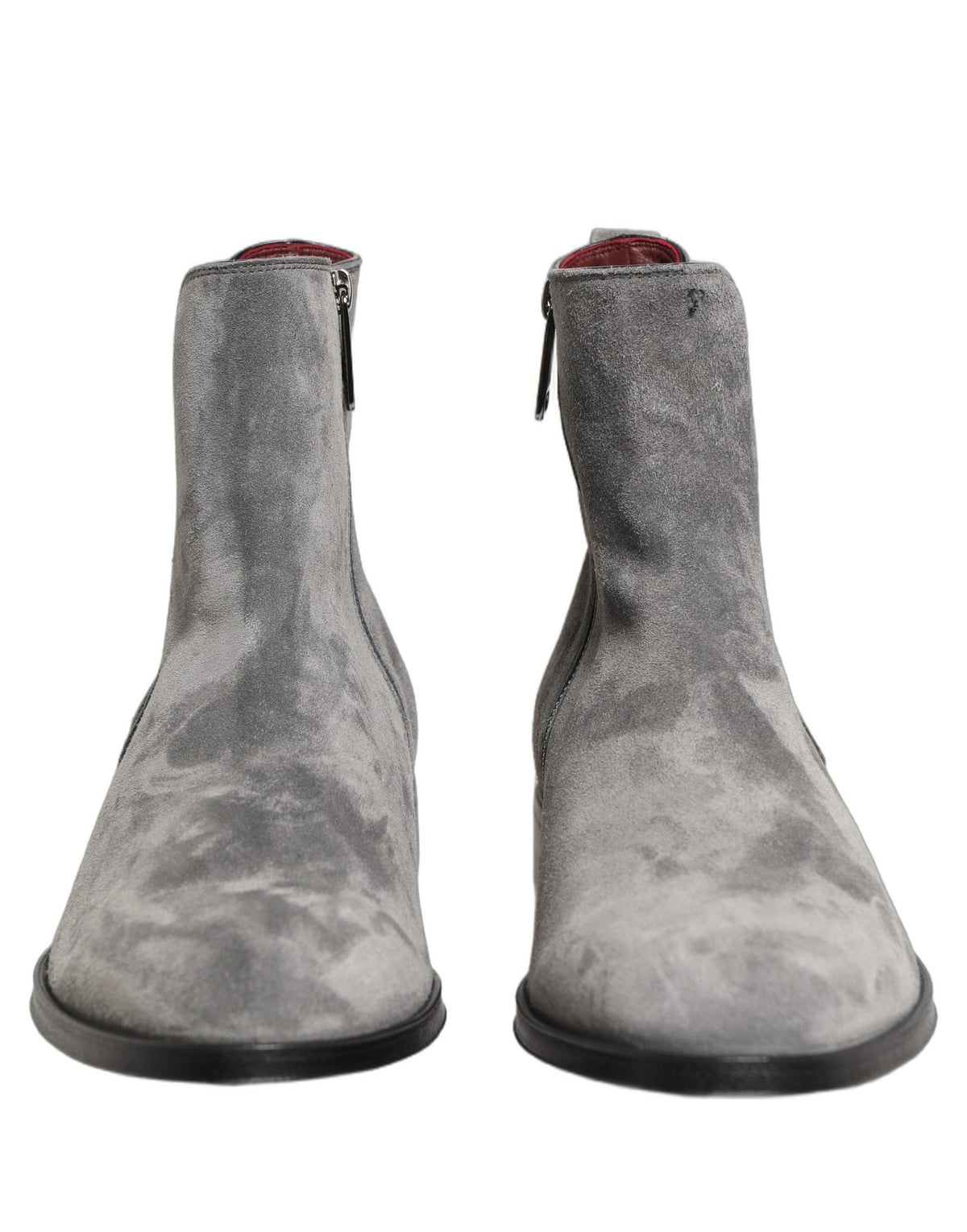 Dolce & Gabbana Gray Suede Leather Chelsea Boots Shoes