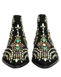 Dolce & Gabbana Black Embellished Chelsea Ankle Boots Shoes