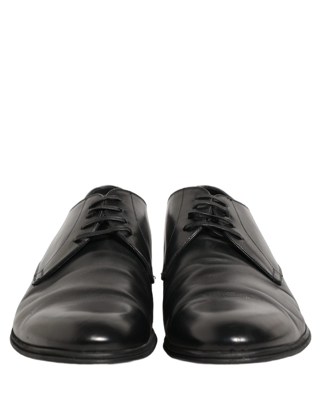 Dolce & Gabbana Black Leather Men Derby Dress Formal Shoes