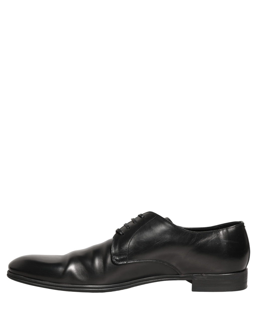 Dolce & Gabbana Black Leather Men Derby Dress Formal Shoes