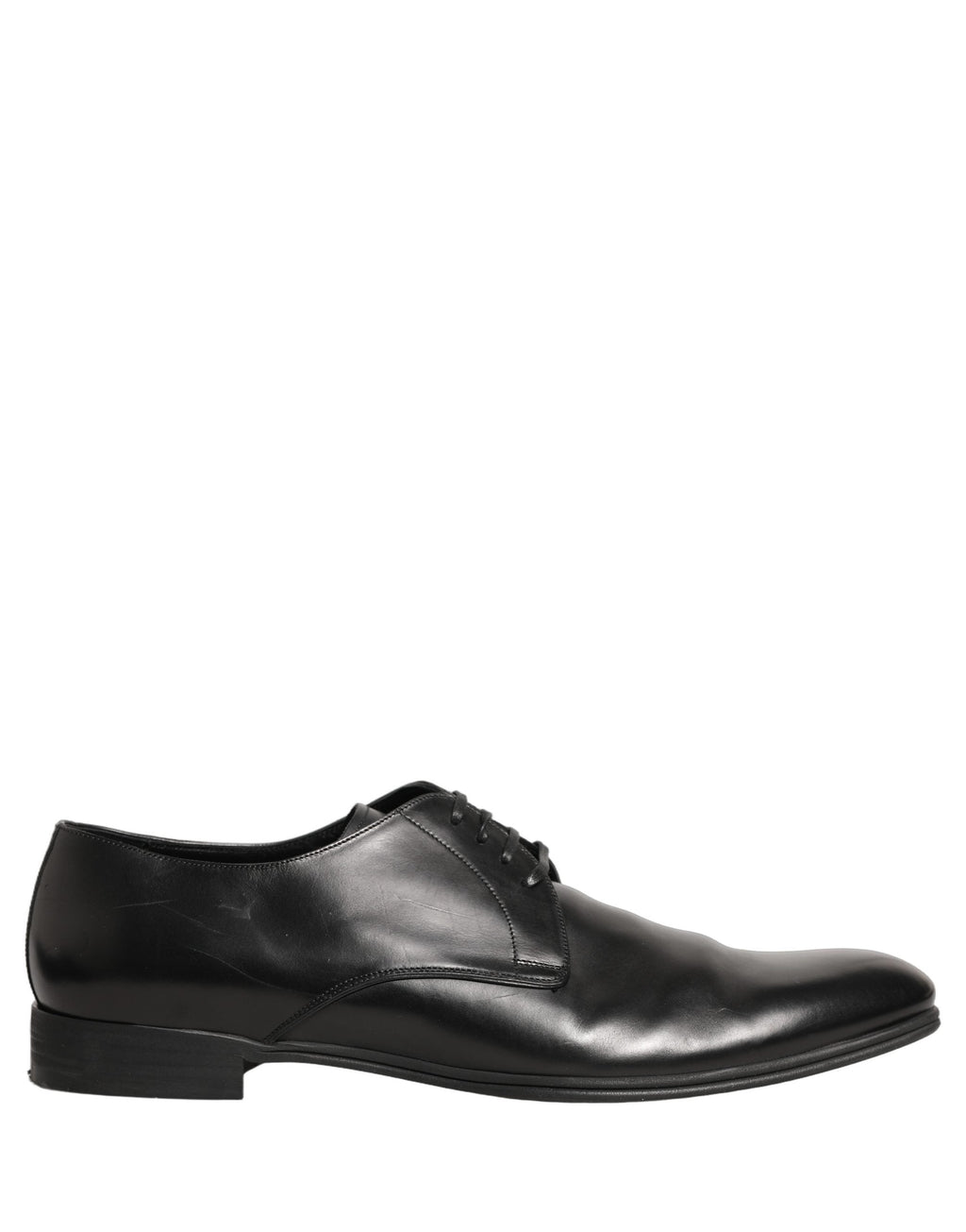 Dolce & Gabbana Black Leather Men Derby Dress Formal Shoes