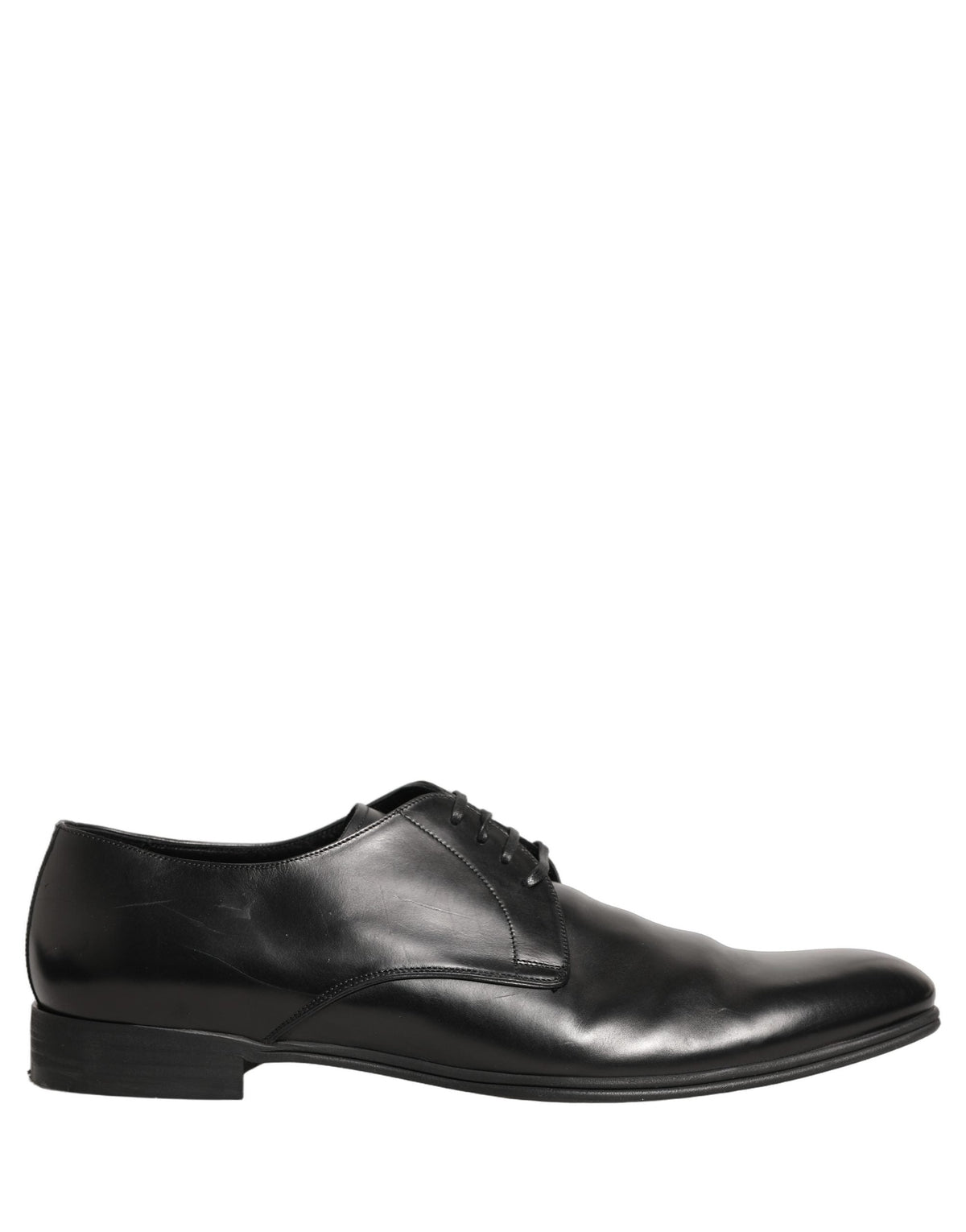 Dolce & Gabbana Black Leather Men Derby Dress Formal Shoes