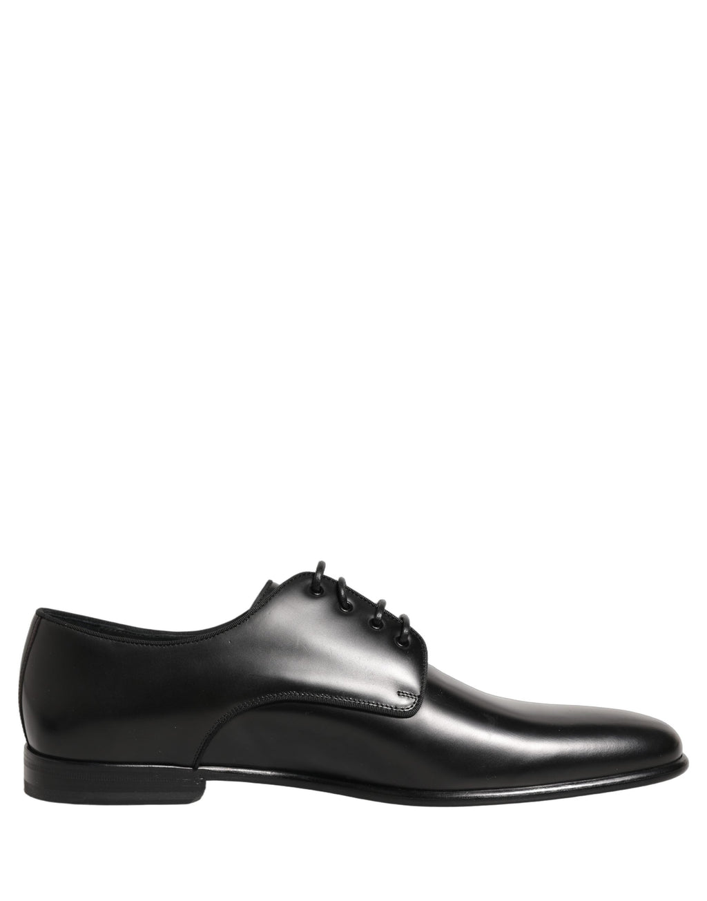 Dolce & Gabbana Black Leather Men Derby Dress Formal Shoes