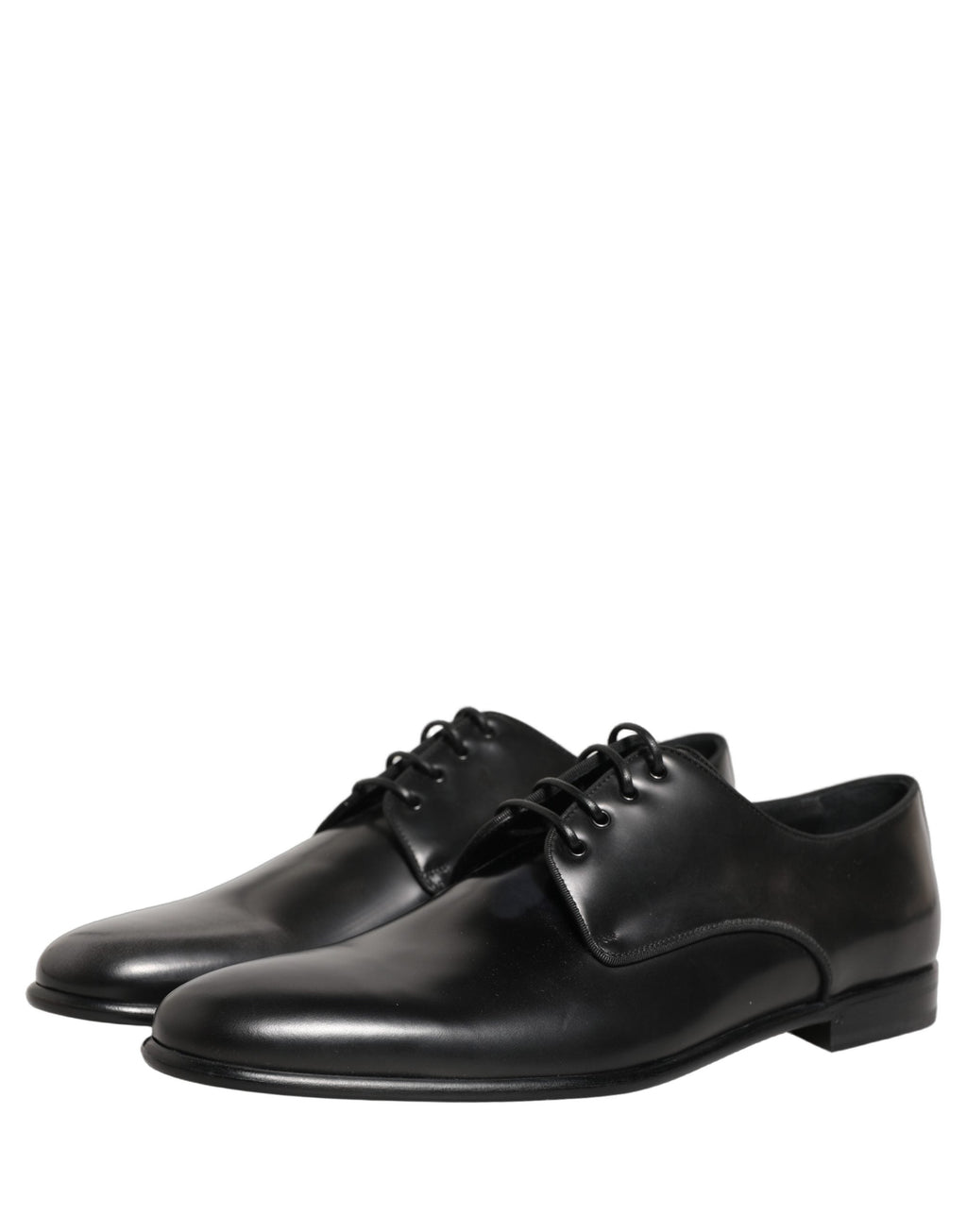Dolce & Gabbana Black Leather Men Derby Dress Formal Shoes