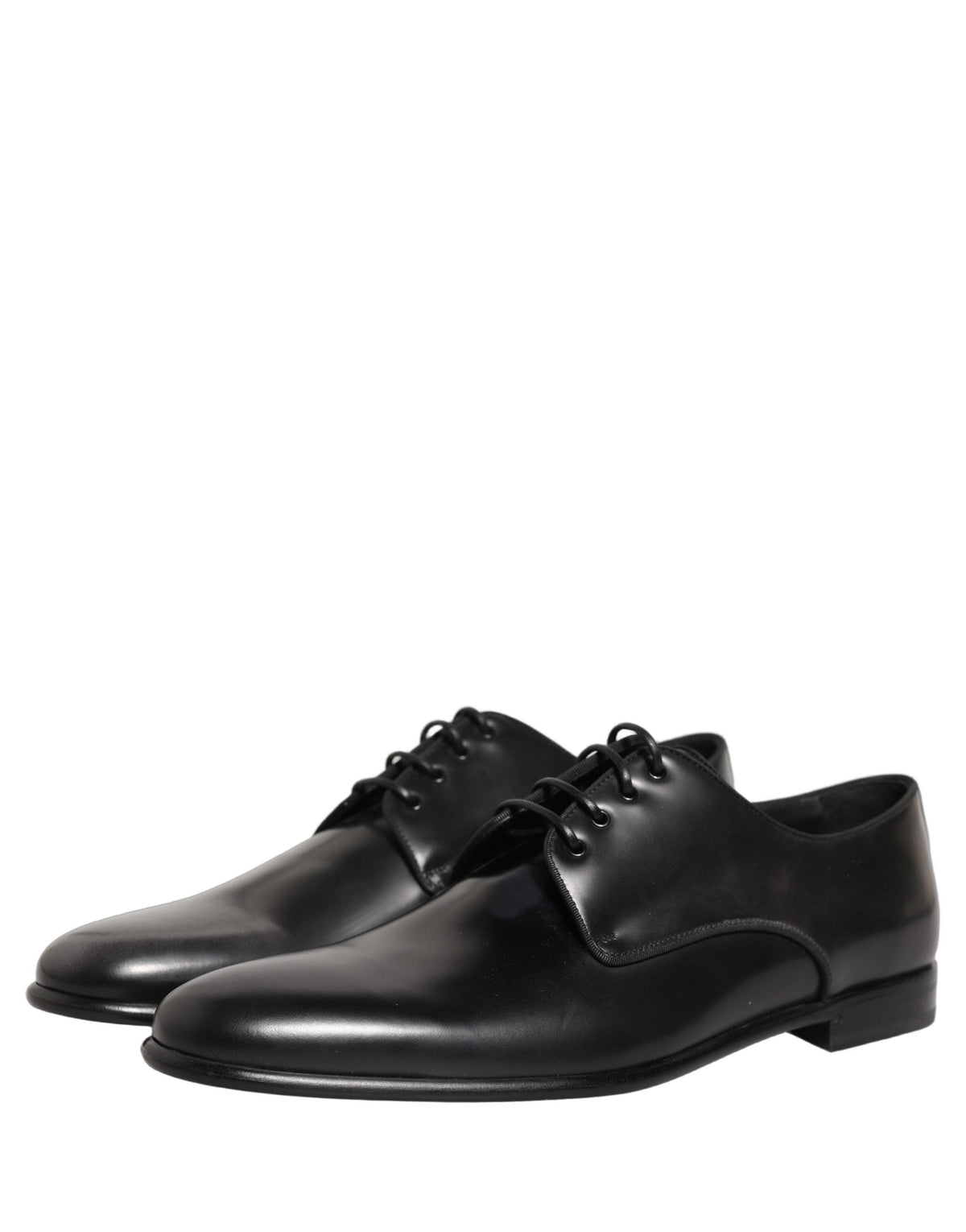 Dolce & Gabbana Black Leather Men Derby Dress Formal Shoes