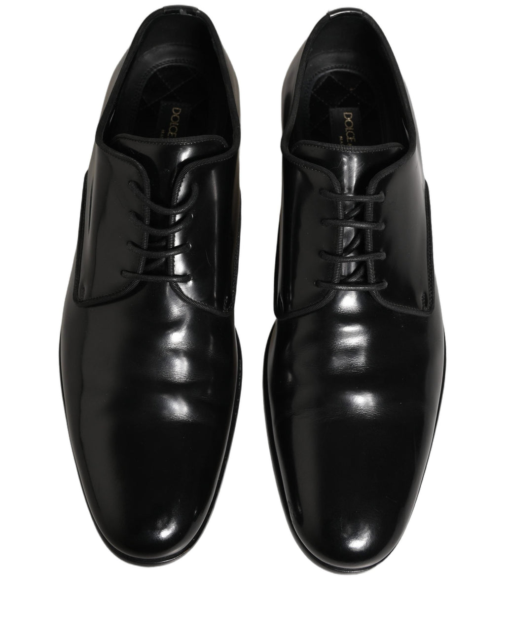 Dolce & Gabbana Black Leather Men Derby Dress Formal Shoes