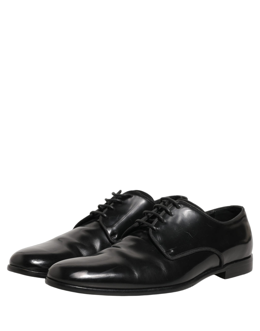 Dolce & Gabbana Black Leather Men Derby Dress Formal Shoes