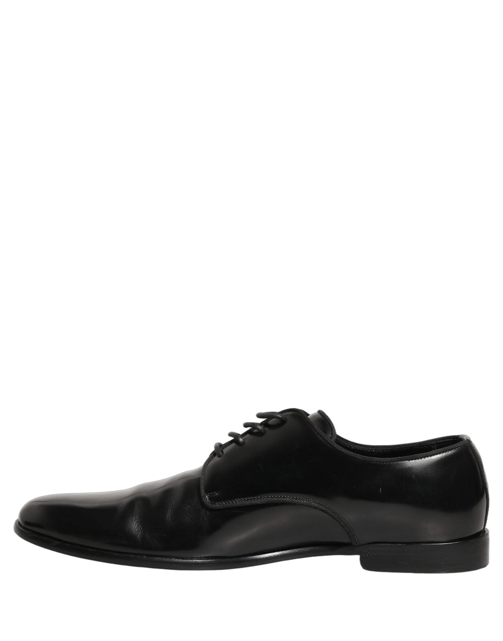 Dolce & Gabbana Black Leather Men Derby Dress Formal Shoes