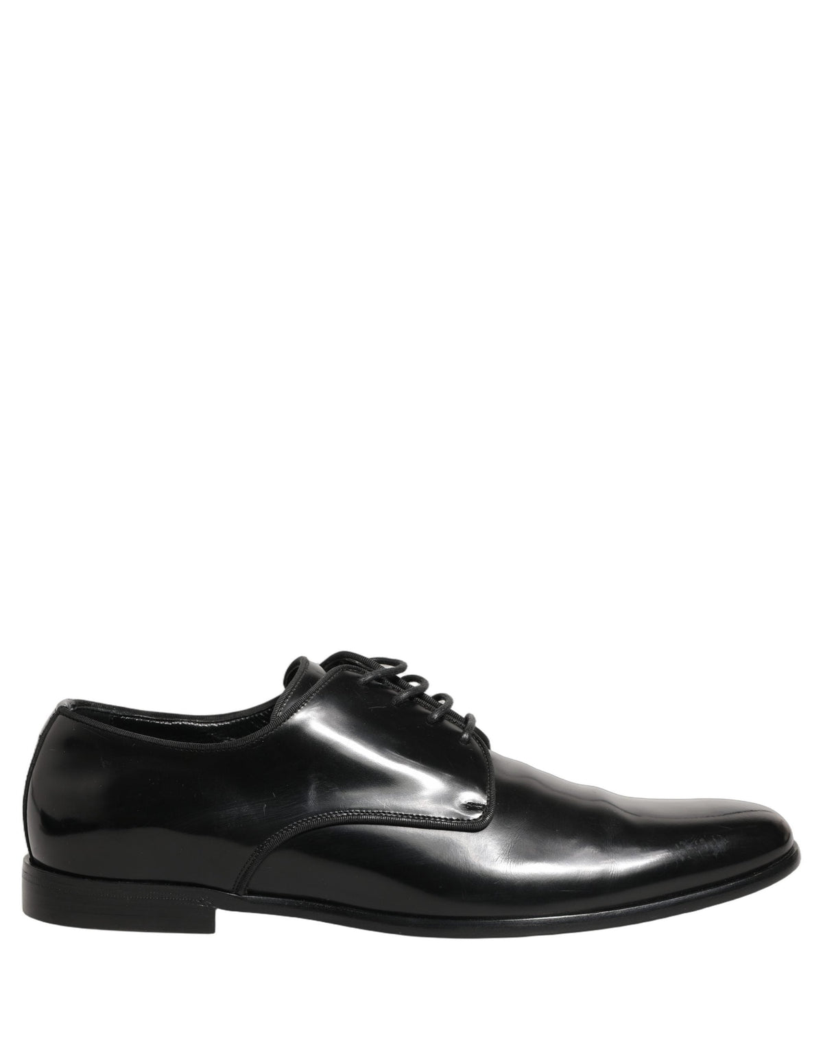 Dolce & Gabbana Black Leather Men Derby Dress Formal Shoes