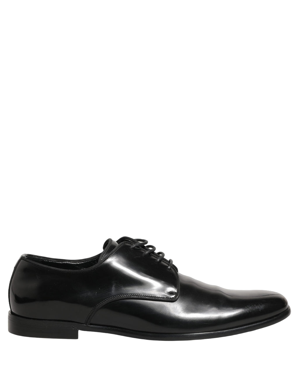 Dolce & Gabbana Black Leather Men Derby Dress Formal Shoes