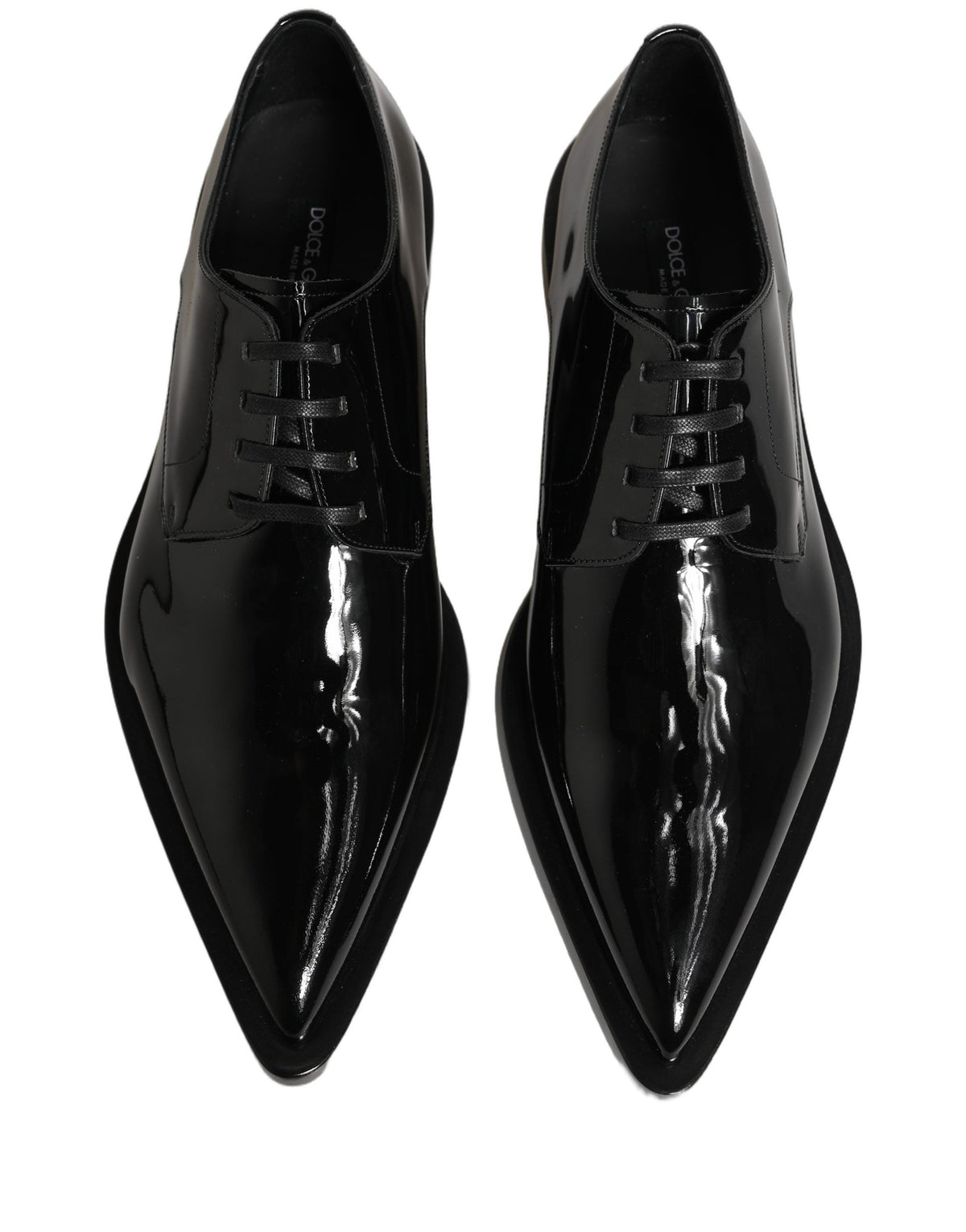 Dolce & Gabbana Black Leather Men Derby Dress Formal Shoes