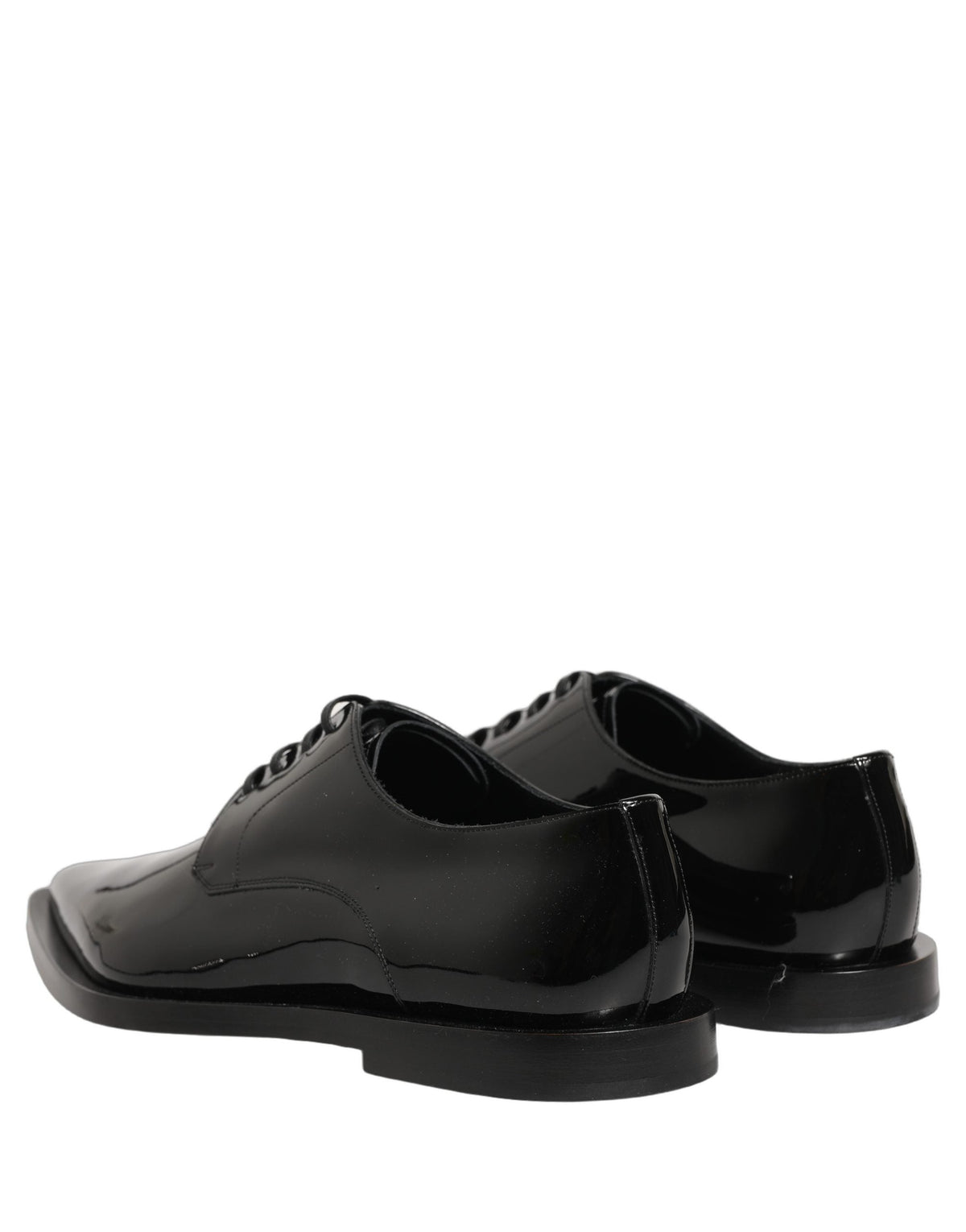 Dolce & Gabbana Black Leather Men Derby Dress Formal Shoes