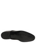 Dolce & Gabbana Black Leather Men Derby Dress Formal Shoes