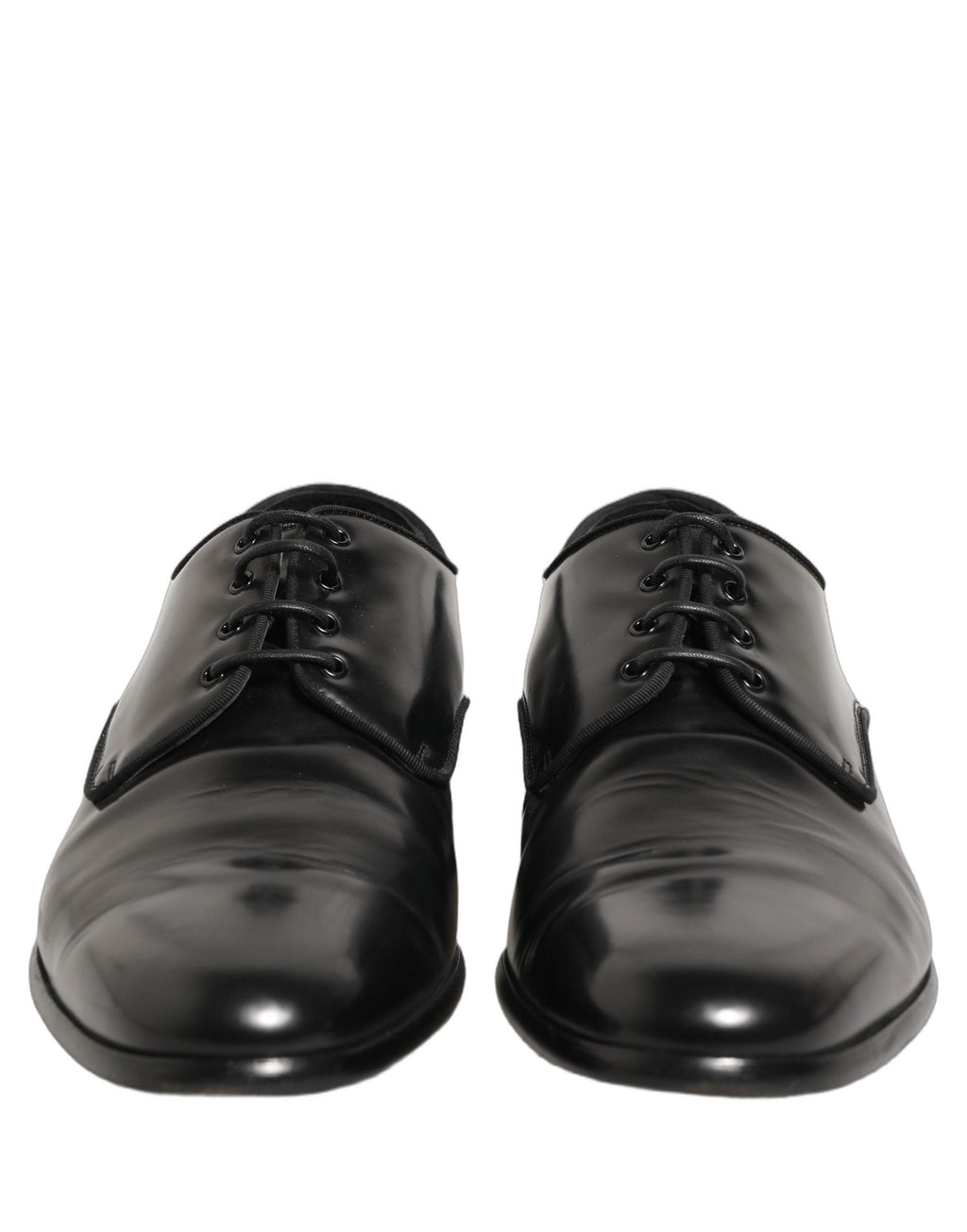 Dolce & Gabbana Black Leather Men Derby Dress Formal Shoes