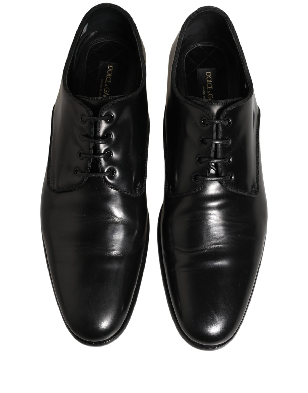 Dolce & Gabbana Black Leather Men Derby Dress Formal Shoes