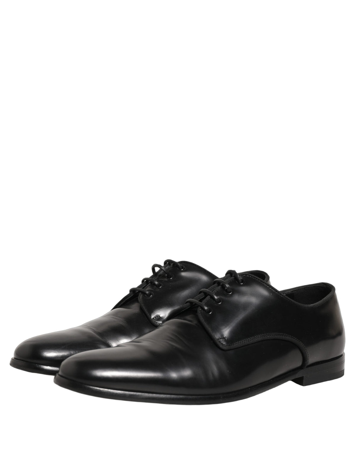 Dolce & Gabbana Black Leather Men Derby Dress Formal Shoes