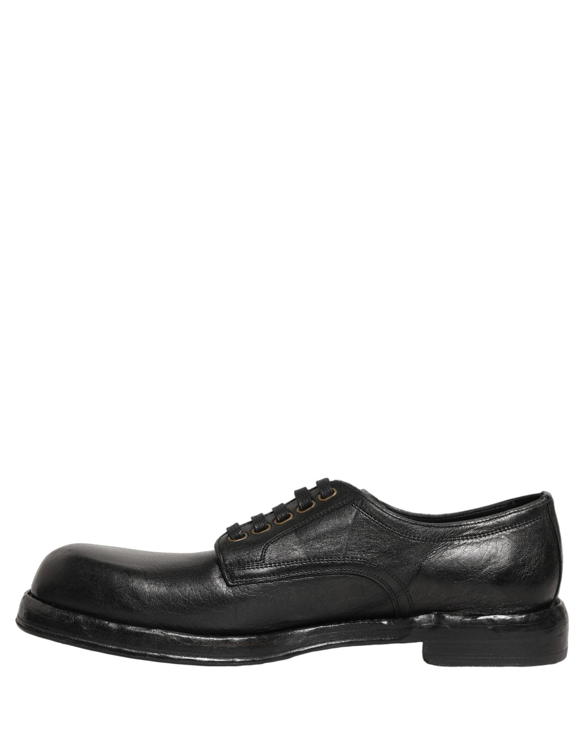 Dolce & Gabbana Black Leather Lace Up Derby Dress Men Shoes