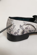Dolce & Gabbana White Sequined Formal Slip On Loafers Shoes