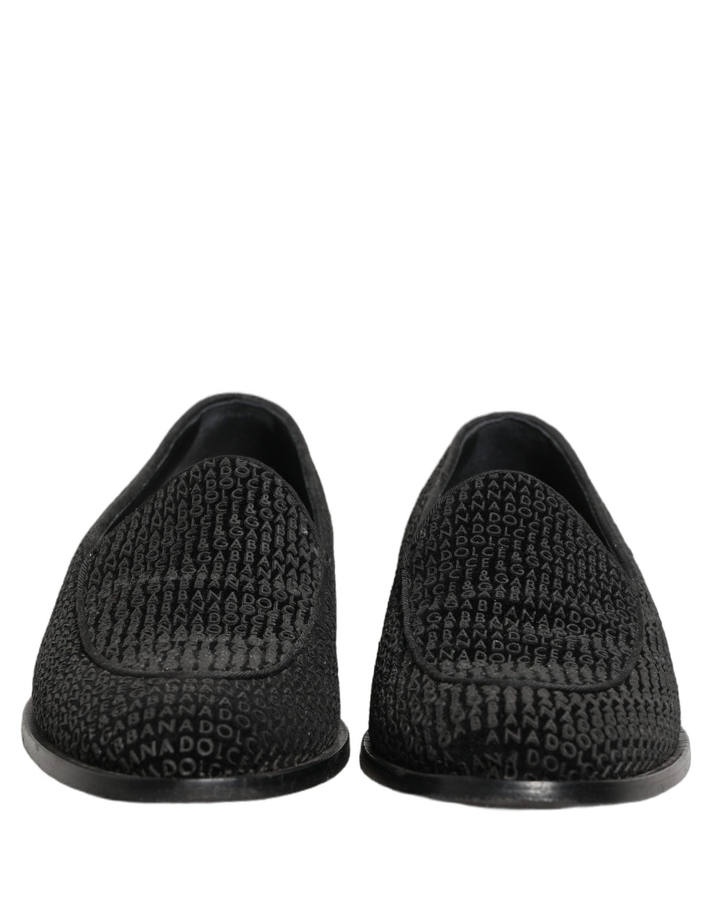 Dolce & Gabbana Black Logo Monogram Men Dress Loafers Shoes