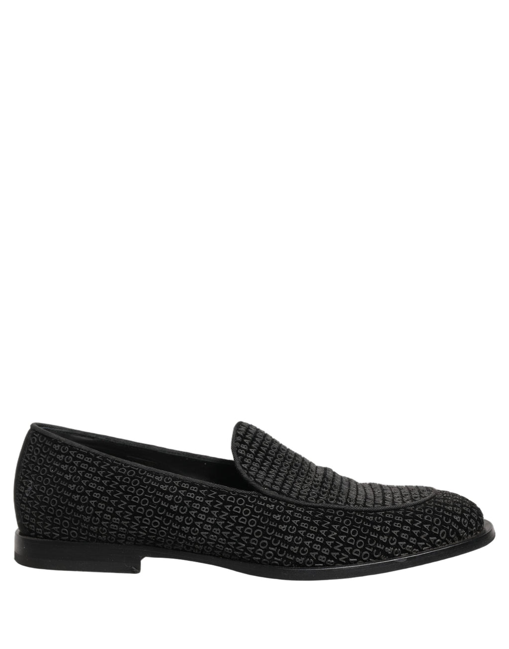 Dolce & Gabbana Black Logo Monogram Men Dress Loafers Shoes