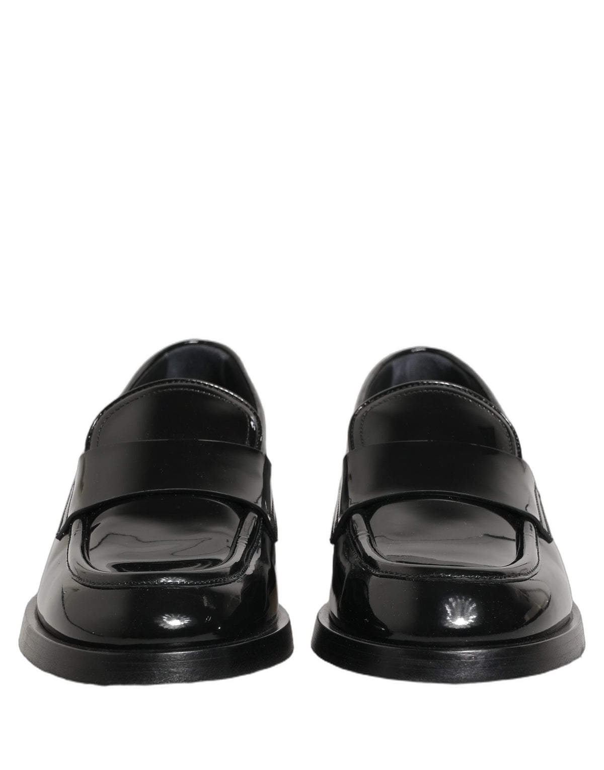 Dolce & Gabbana Black Leather Formal Men Dress Loafers Shoes