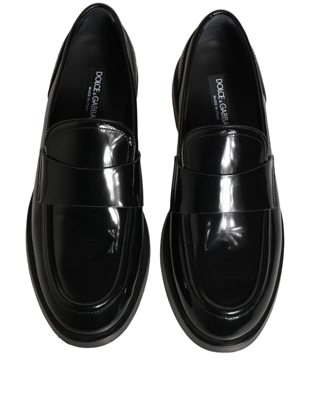 Dolce & Gabbana Black Leather Formal Men Dress Loafers Shoes