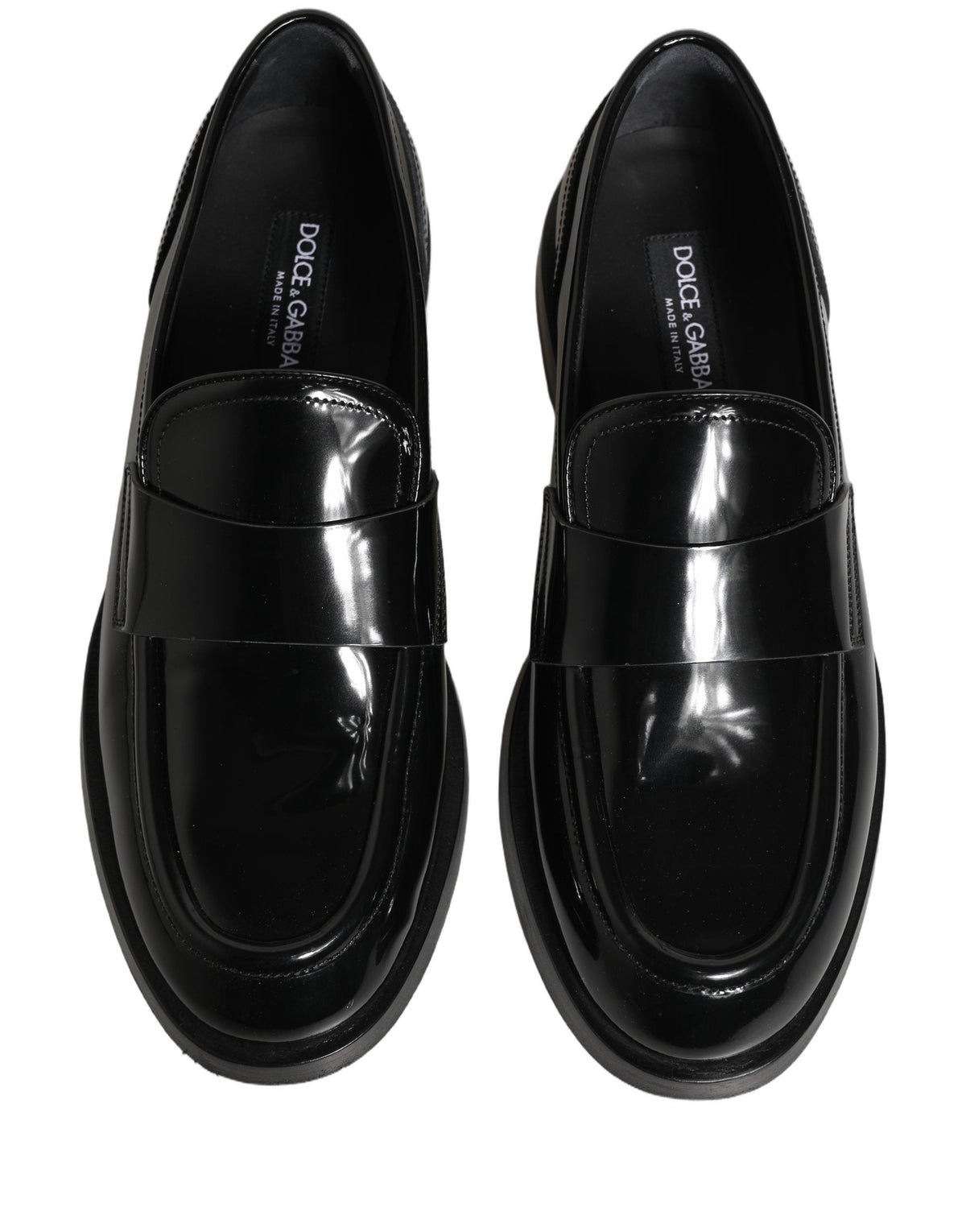 Dolce & Gabbana Black Leather Formal Men Dress Loafers Shoes