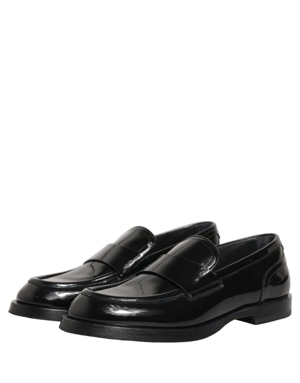 Dolce & Gabbana Black Leather Formal Men Dress Loafers Shoes