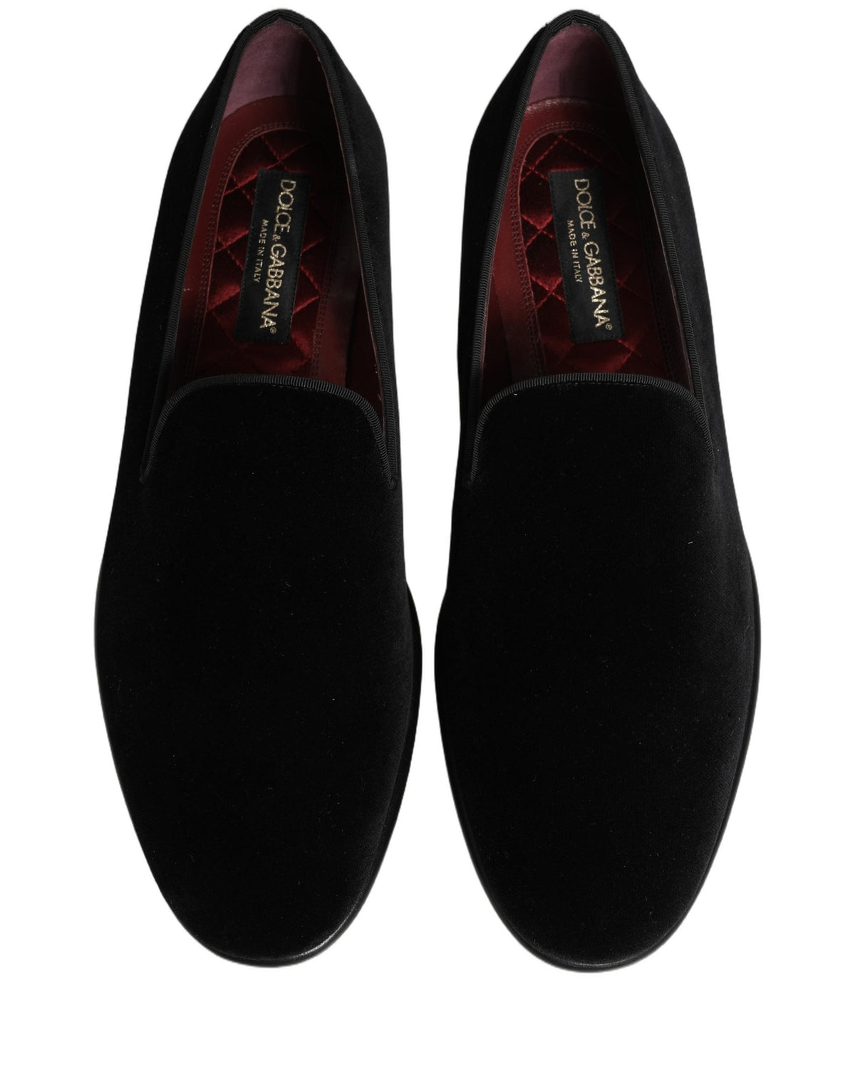 Dolce & Gabbana Black Velvet Loafers Formal Men Dress Shoes