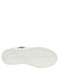 Dolce & Gabbana White Patch Calfskin Nappa Portofino Sneakers Shoes