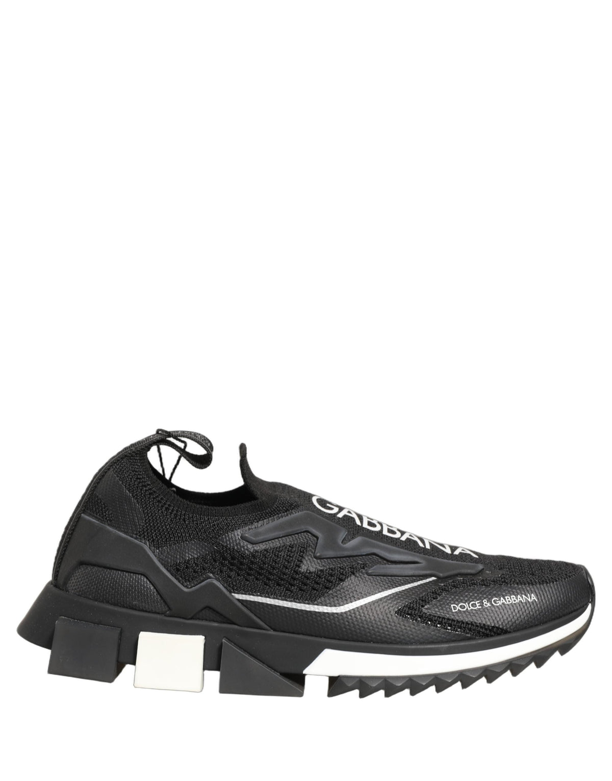 Dolce & Gabbana Black White Sorrento Slip-On Logo Sneakers Shoes